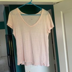 Peach v-neck tee